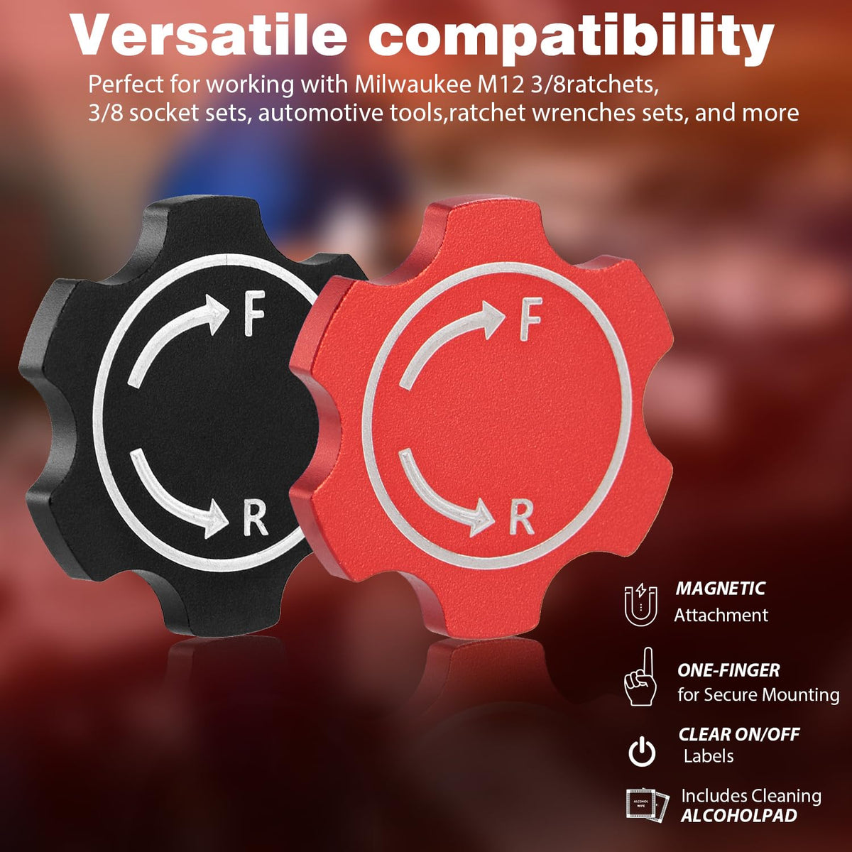 BOXmime reversible ratchet knob enables one click forward or reverse action.