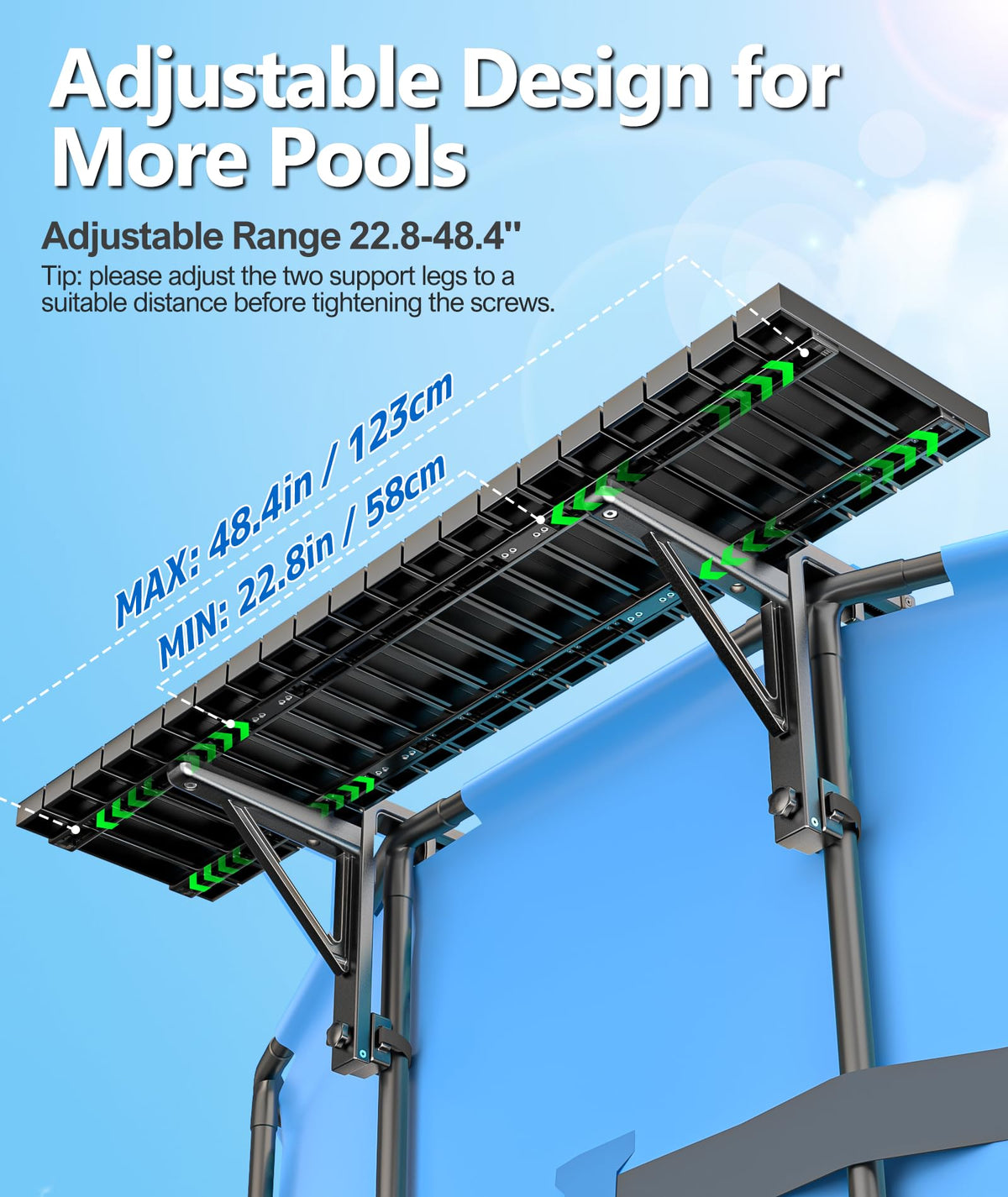 BoYata Pool Bar adjustable-height legs fit various pool sizes