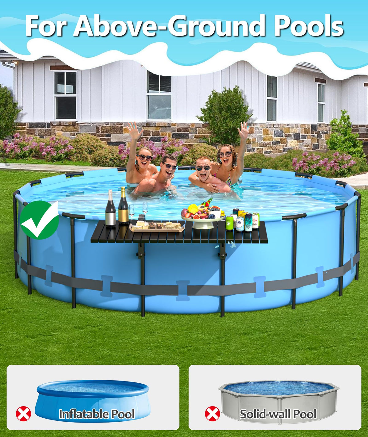 BoYata Pool Bar galvanized iron frame delivers durable, rust-resistant performance