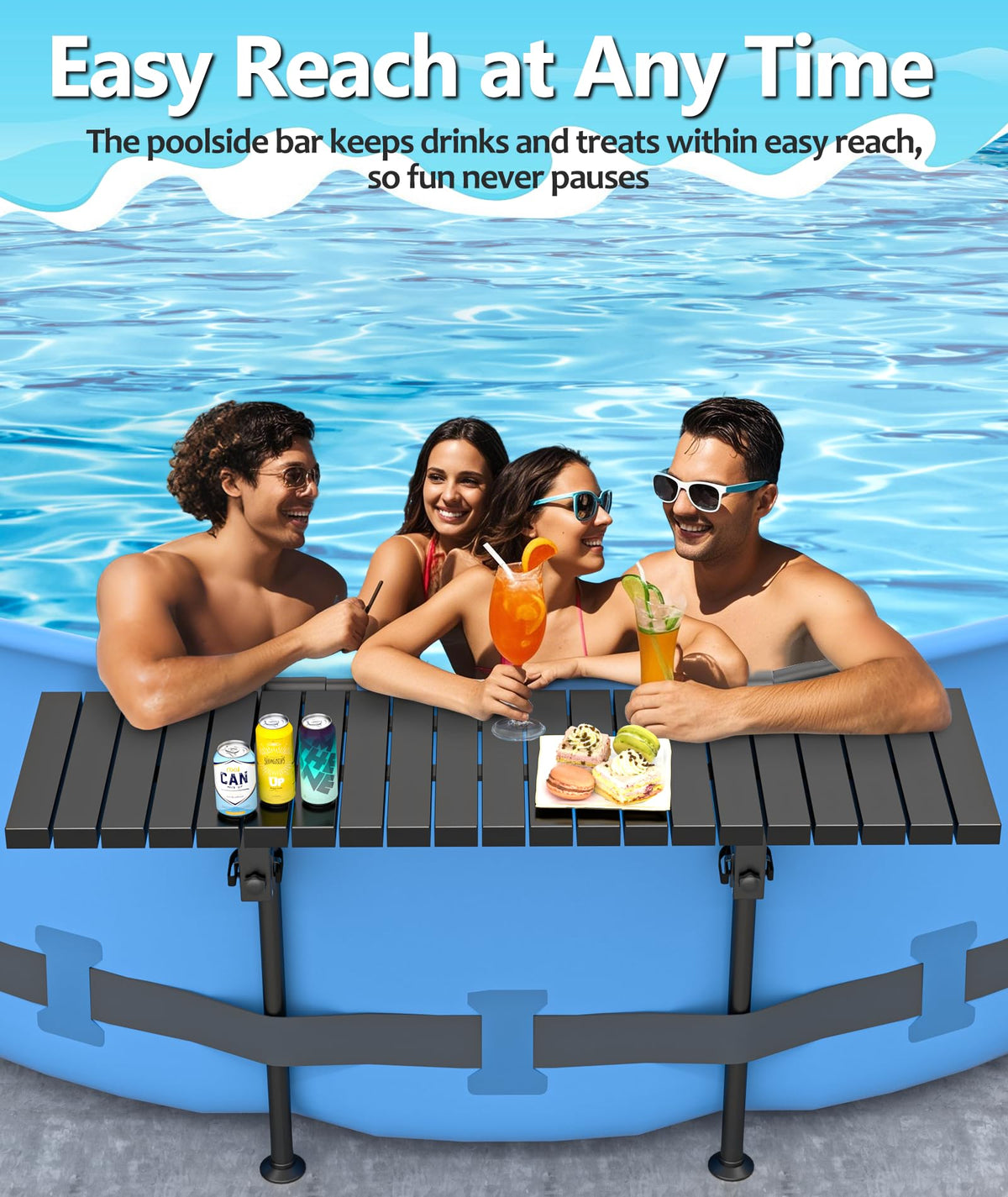 BoYata Pool Bar fits pool rails up to 4.48 inches for versatile placement