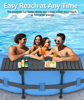 BoYata Pool Bar fits pool rails up to 4.48 inches for versatile placement