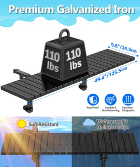 BoYata Pool Bar top surface measures 49.4 by 9.6 inches for essentials