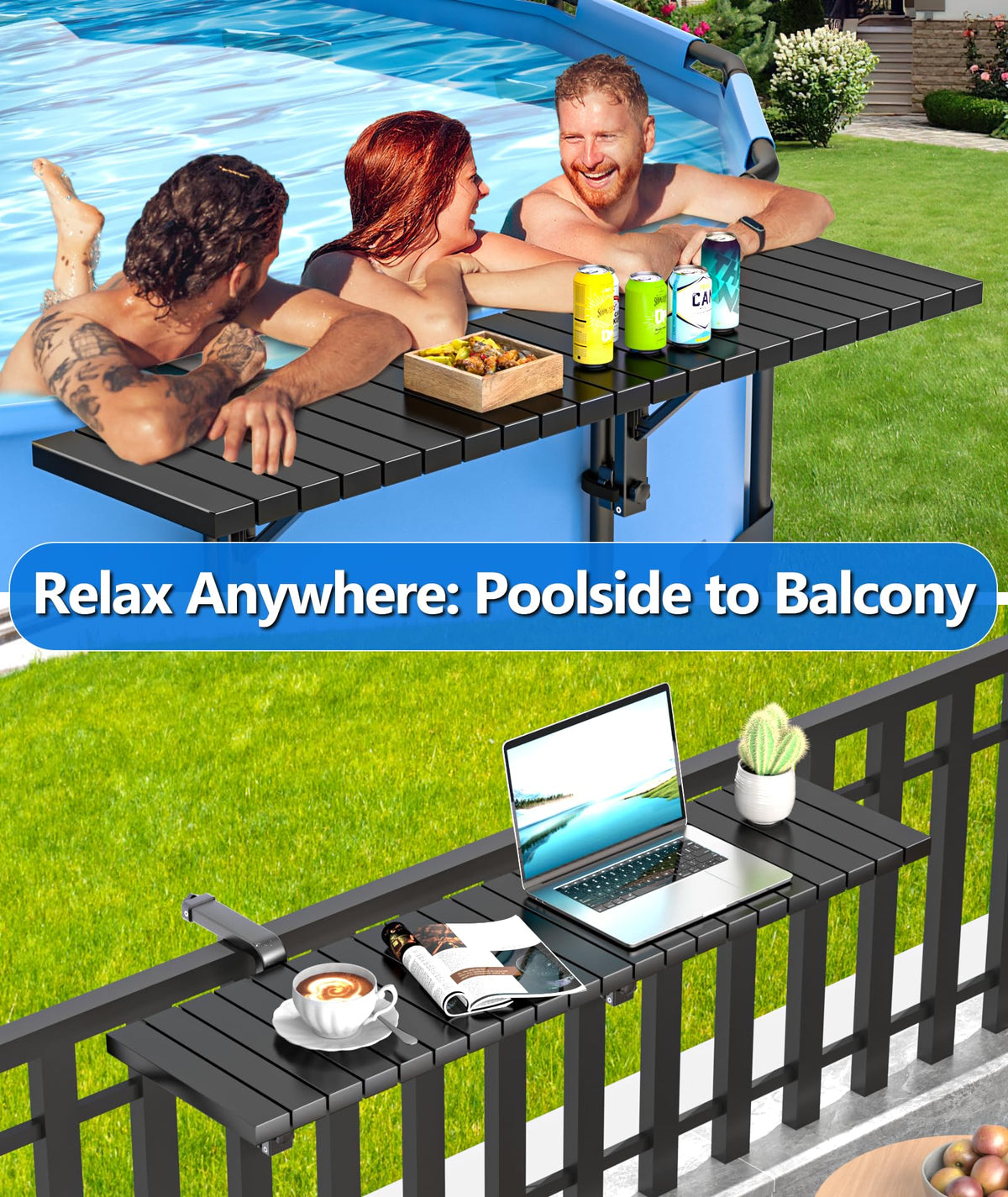 BoYata Pool Bar versatile use as balcony table, coffee nook, or workspace