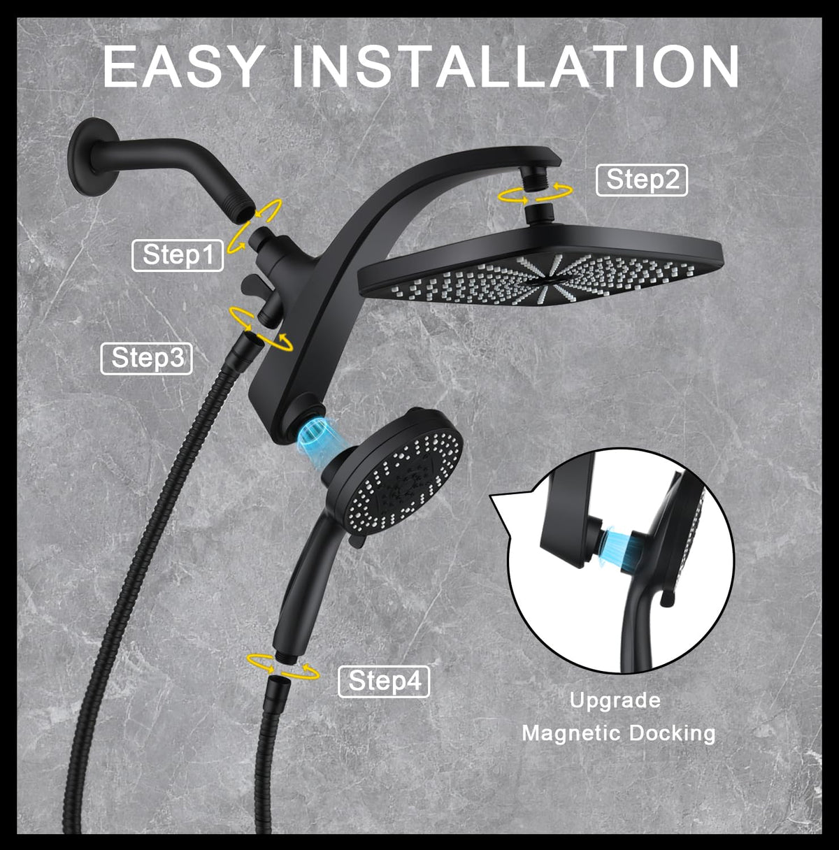 BOZYBO 278-nozzle rain shower for smooth, relaxing rainfall