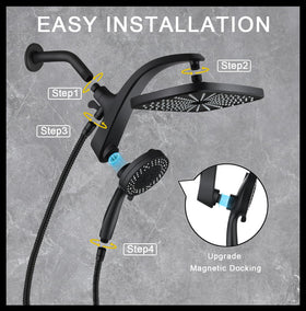 BOZYBO 278-nozzle rain shower for smooth, relaxing rainfall