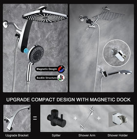 BOZYBO dual shower head switch offers flexible water flow options.