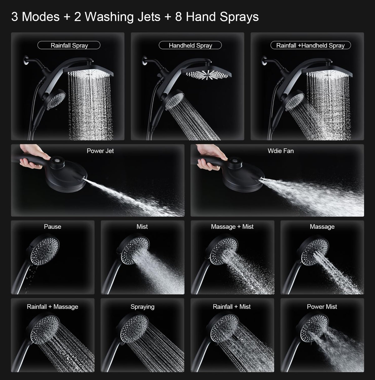 BOZYBO handheld spray with 10 settings for versatile cleansing