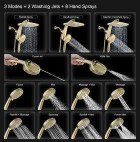 BOZYBO handheld spray with 10 settings for personalized showers.