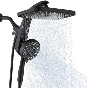 BOZYBO high pressure rain shower head with 12-inch square coverage for full body immersion