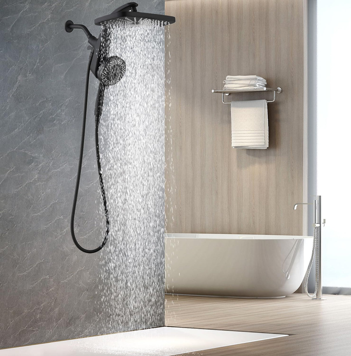 BOZYBO water-saving dual operation helps conserve water while showering