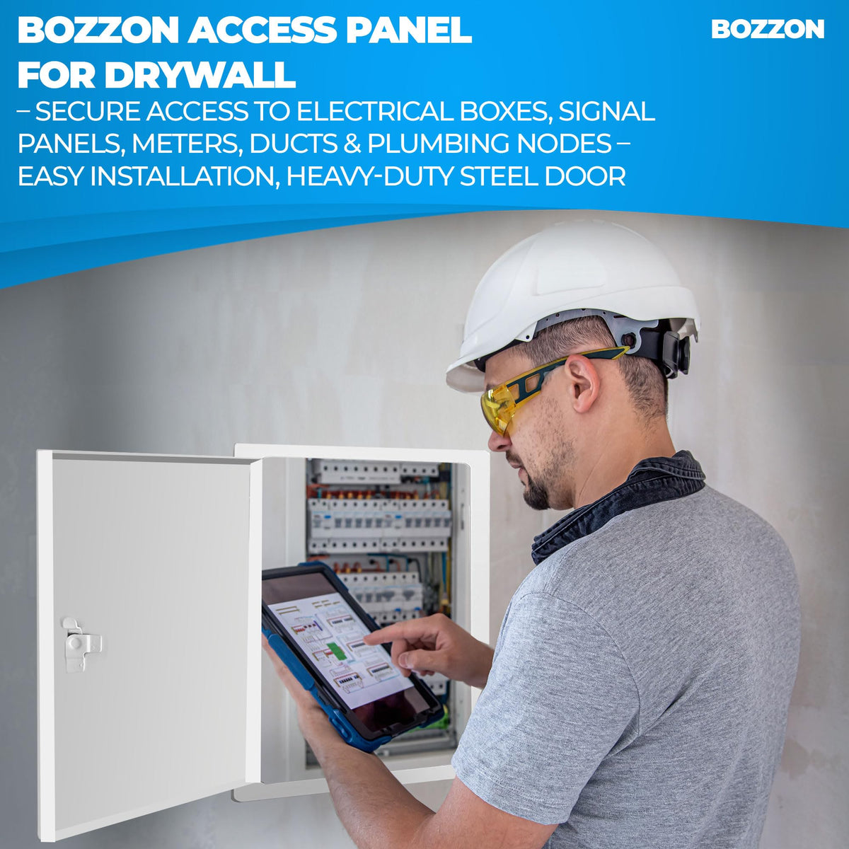 BOZZON concealed hinge delivers a sleek, seamless appearance.