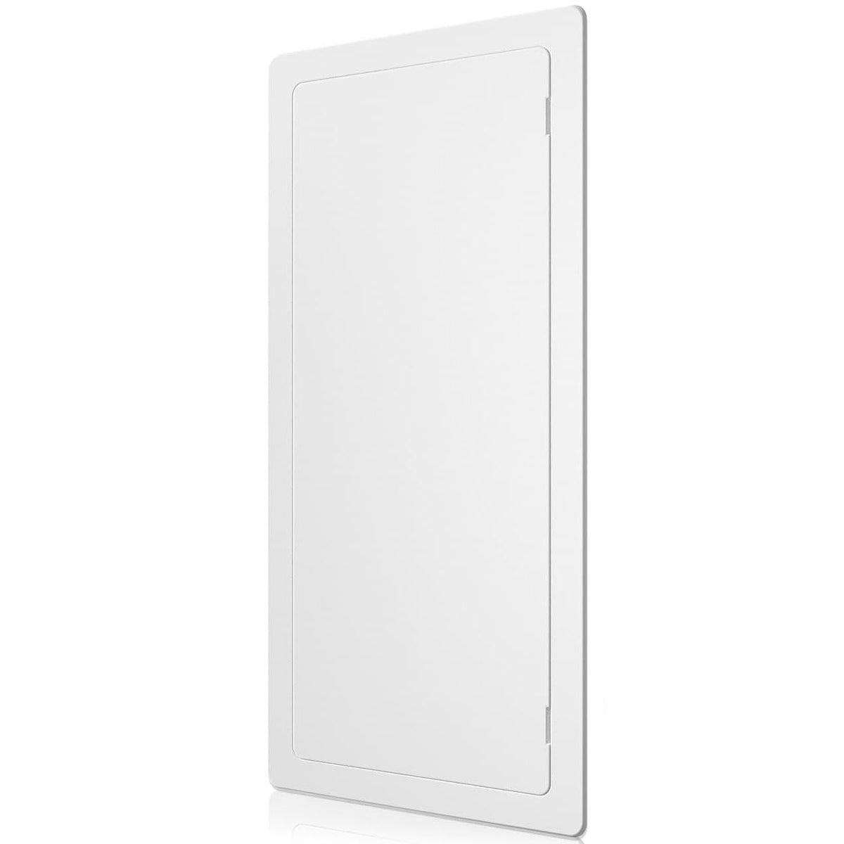 Bozzon drywall access panel installed in wall for hidden plumbing access.