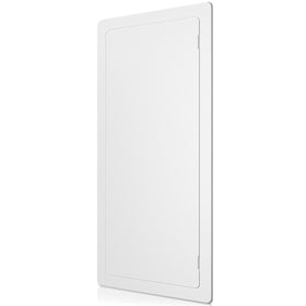 Bozzon drywall access panel installed in wall for hidden plumbing access.