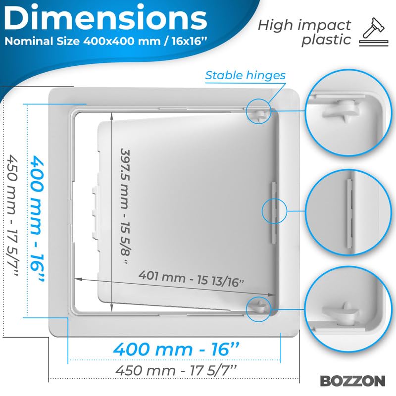 BOZZON drywall access panel closed door offers a clean wall appearance