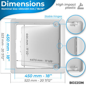 Bozzon access panel flush mount demonstrates seamless wall integration for clean, hidden access.