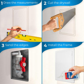 Bozzon access panel installation outline shows simple mounting steps.