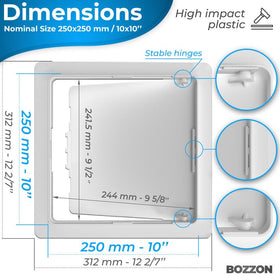 BOZZON wall hole cover with flush mount for clean ceilings and walls.