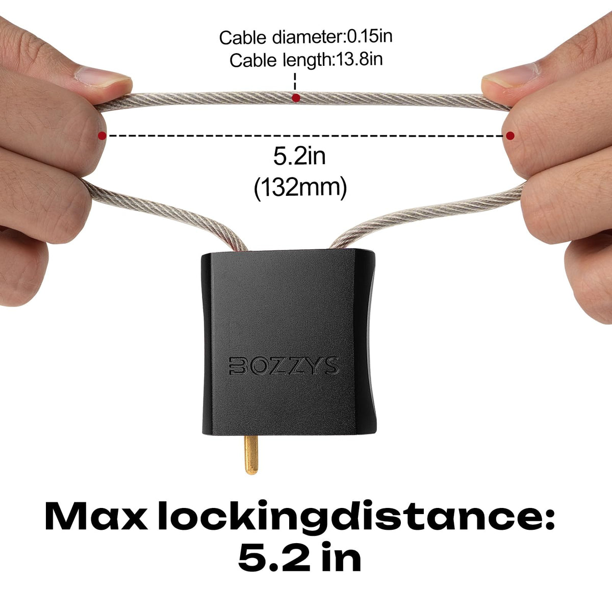 BOZZYS Cable Padlock with three keys for shared access management