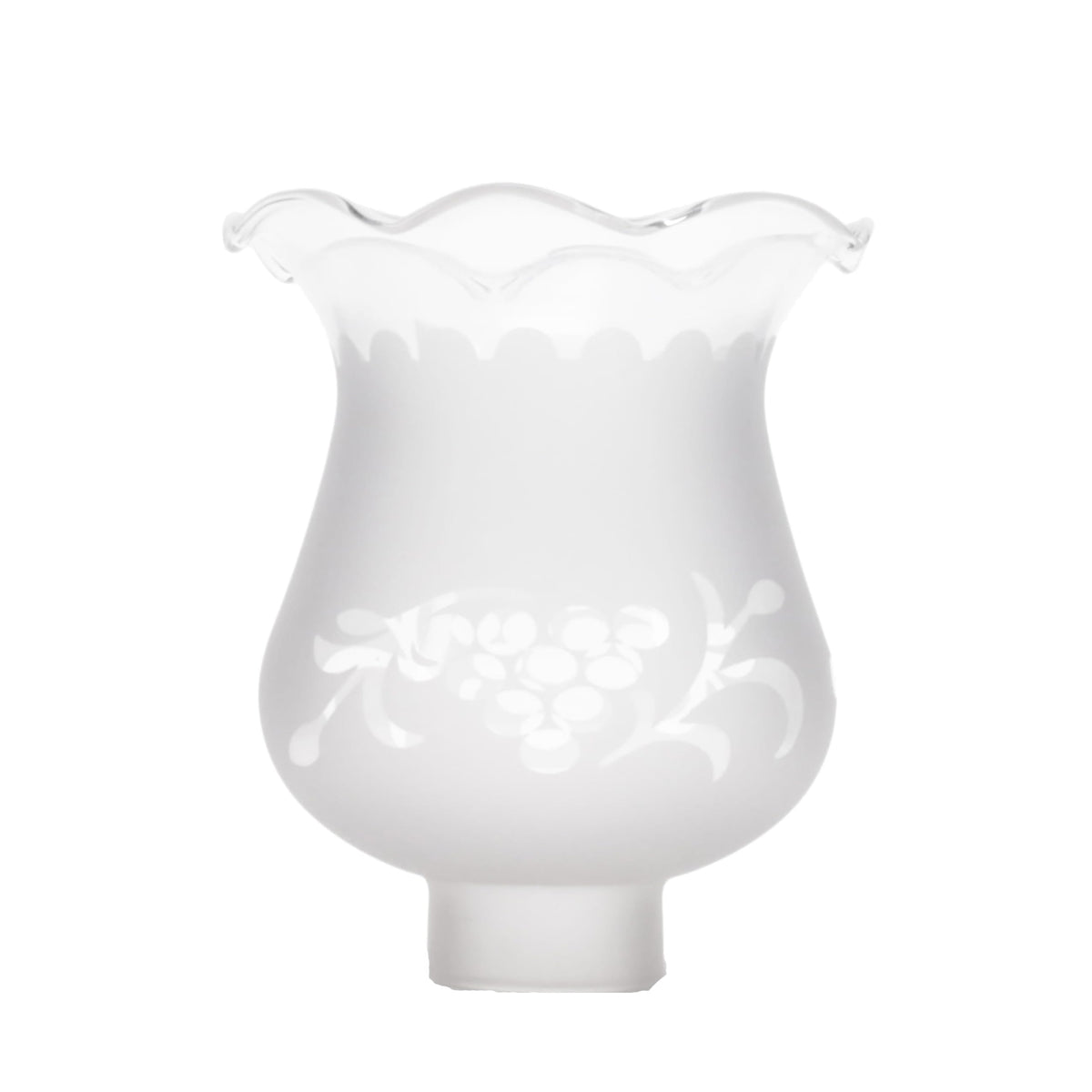BP Lamp colonial shade with frosted etched finish enhances antique-globe lighting.