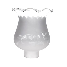 BP Lamp vintage-style globe shade shows etched motif for nostalgic ambiance.