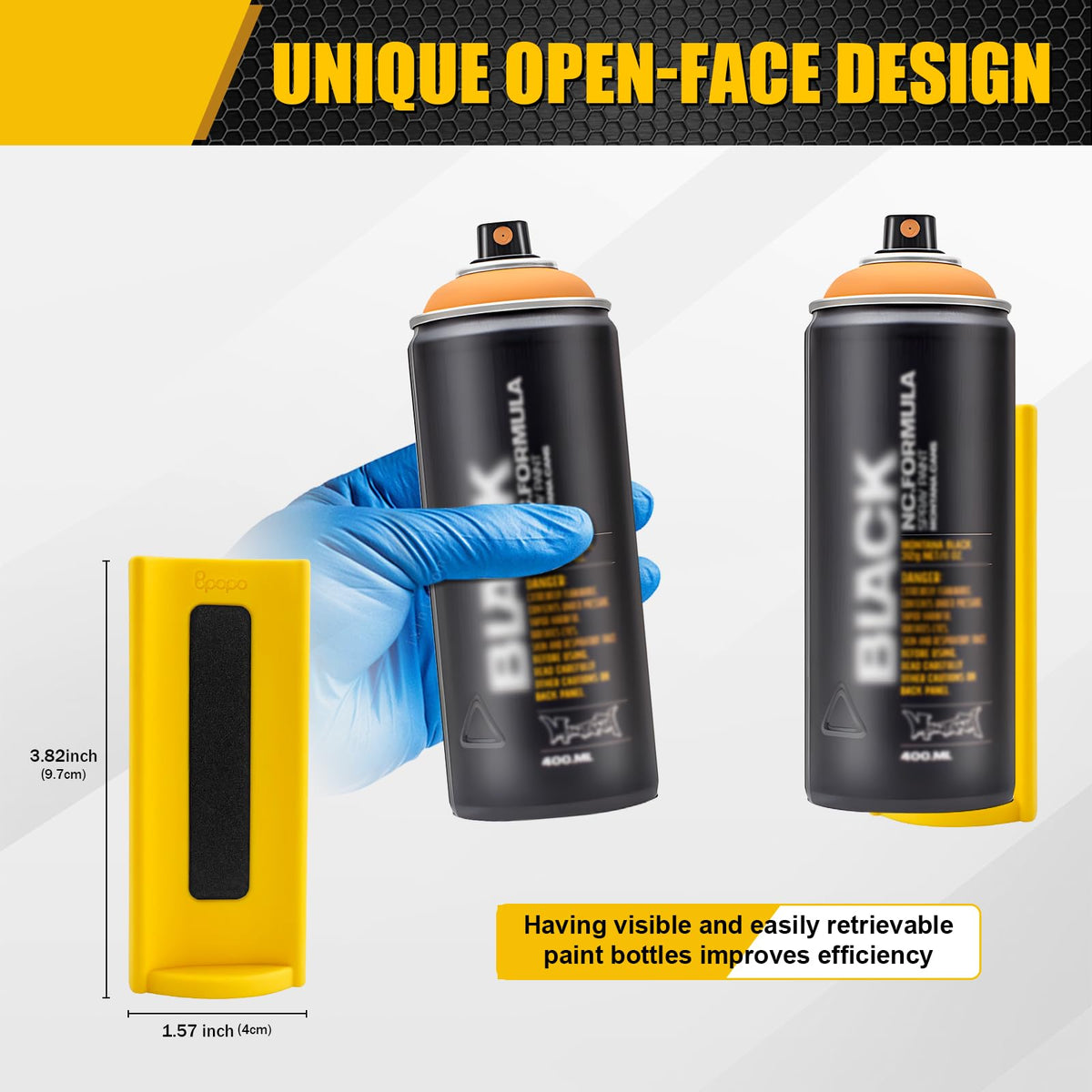 BPOPO four-pack aerosol can holders maximize workspace efficiency.