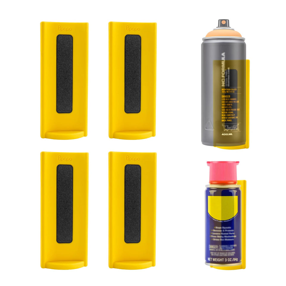 BPOPO magnetic aerosol spray can holder wall mount secures cans on metal surfaces.