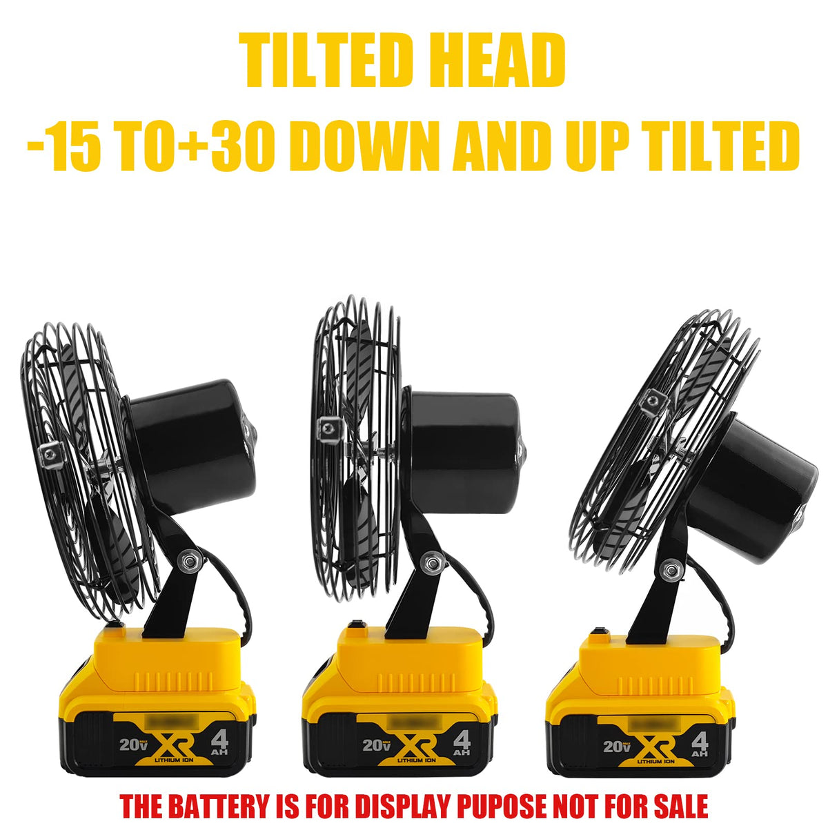 BPOPO battery-compatible design powers cooling with DeWalt 20V Max.