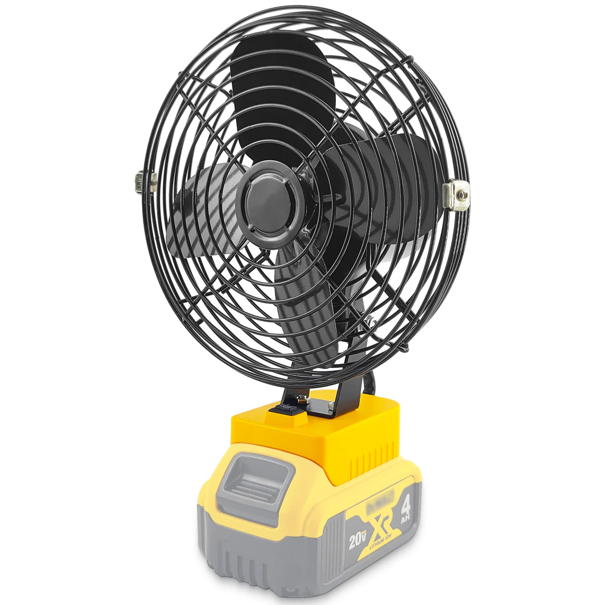 BPOPO portable outdoor jobsite fan front view for compact cooling at any job site.