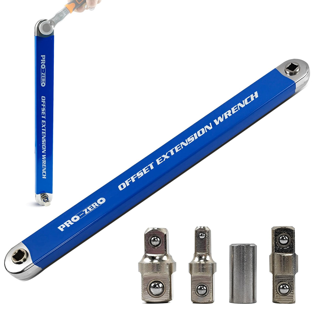Bqweun offset extension wrench in hand for tight spaces.