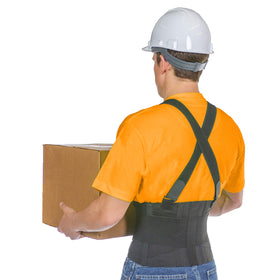 BraceAbility Work Back Brace provides lumbar support for safer lifting at work.