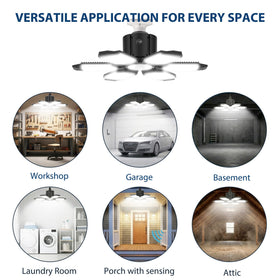 Brainiac indoor-use garage light ideal for garages, shops, and porches.