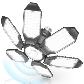 Brainiac motion sensor garage light with wide-angle coverage for dark spaces.