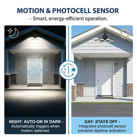 Brainiac PIR and photocell sensor activates automatically when motion is detected in dim areas.