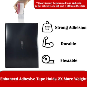 Brandzini Clear Weather Stripping Tape sticky backing illustrates strong adhesion on surfaces