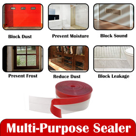 Brandzini Clear Weather Stripping Tape transparent seal example for doors and windows