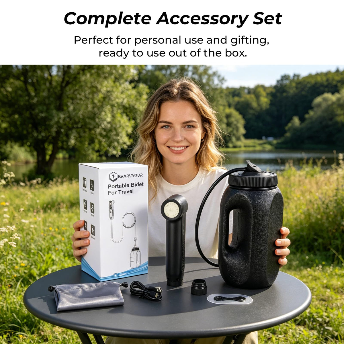 Brarvagur bidet with ergonomic handle for easy grip.
