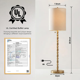 BRASSLISM buffet lamps in living room setup for dining or lounge areas.