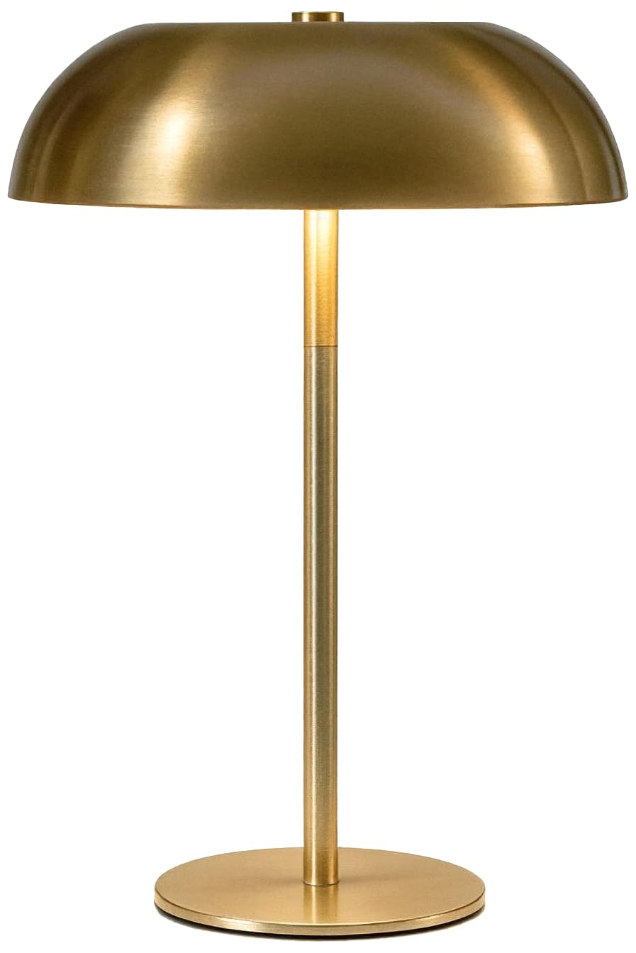 BRASSLISM portable LED mushroom lamp front view showing warm ambience