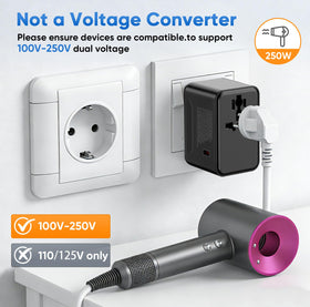 Braveshark compact travel adapter fits easily in a bag.