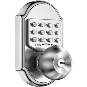 Bravex keyless entry keypad front view, battery-free security.