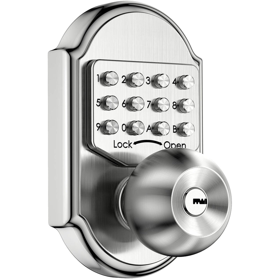 Bravex keyless entry keypad front view, battery-free security.