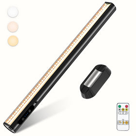 Bravzurg rechargeable LED light bar mounted on a mirror for clear task lighting.