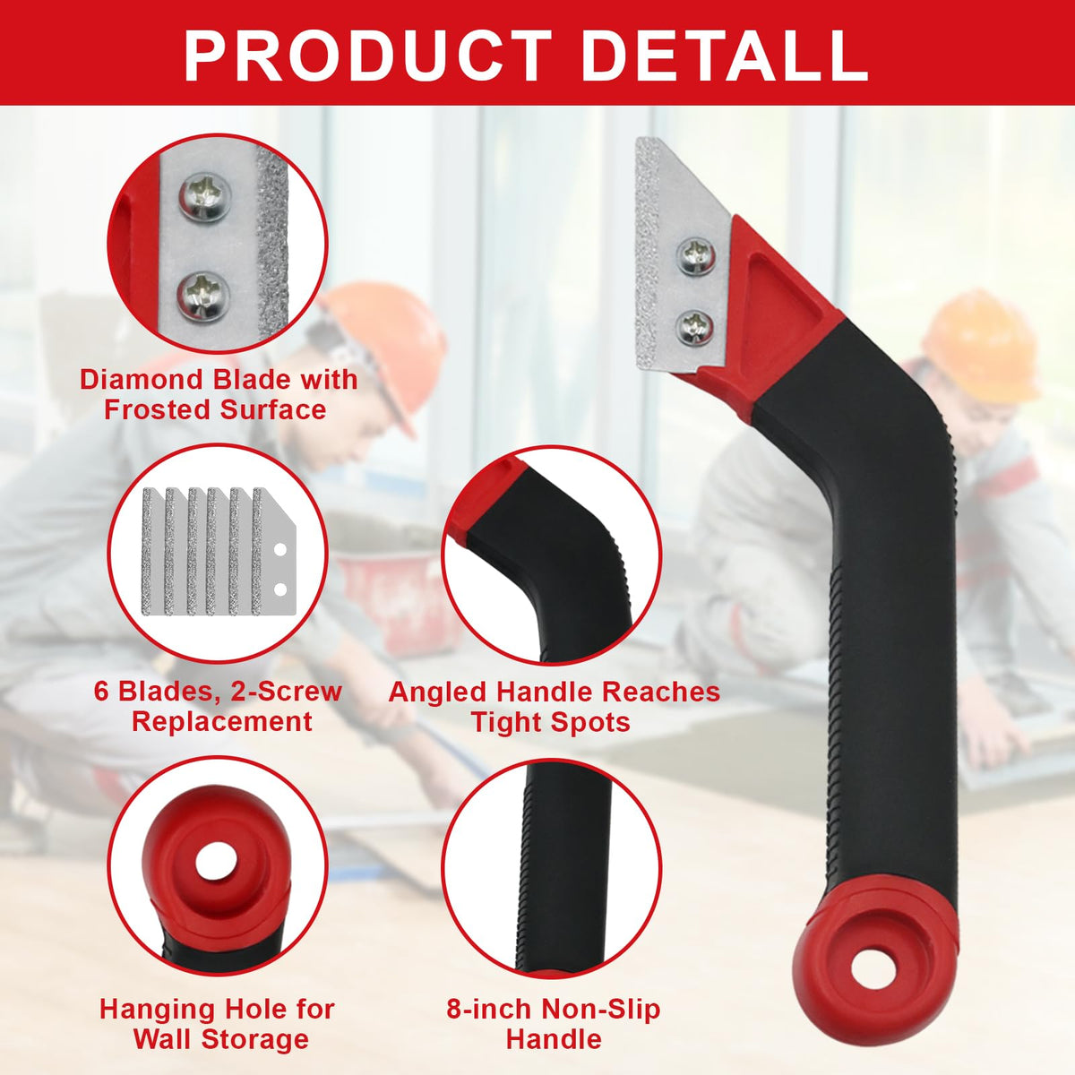 Breeker six extra blades for versatile grout removal tasks