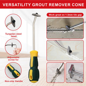 Breeker angled grout scraper heads reach tight corners