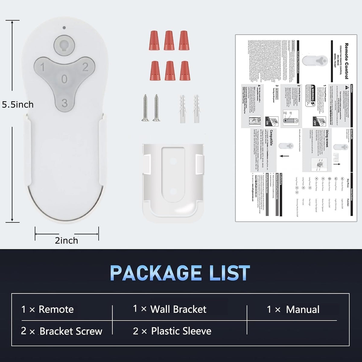 Battery not included; requires 12V A23 battery for Breeze Bay remote.