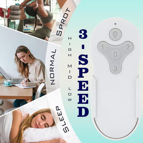 Remotely adjust fan speed and light for ambience with Breeze Bay remote.