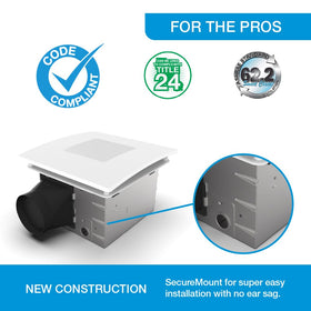 Breeze Easy 110 CFM LED light provides clear, bright illumination.