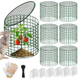 Breeze Touch plant protectors with 12-inch cages shield tender greens from animals.