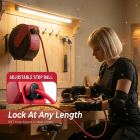 BreezeReel slow retraction protects the hose and spring from wear.