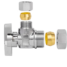 Breezliy brass-finish angle stop valve highlighting corrosion resistance for durable plumbing.